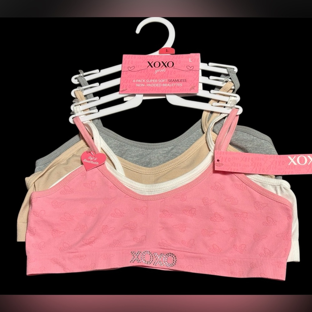 NWT•XOXO Girl’s 4pk Seamless Bralettes